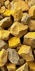 Fototapeta premium Abstract Texture of Turmeric Pieces Filling the Frame with Golden Color for Culinary Spice Use