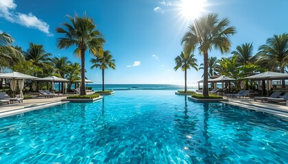 Obraz premium Tropical Poolside Summer Resort