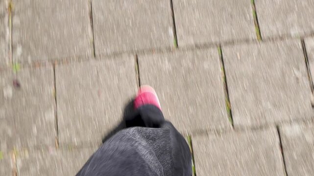 Video of a person walking.
