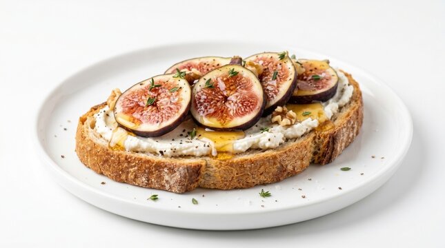 Goat cheese fig toast with honey drizzle