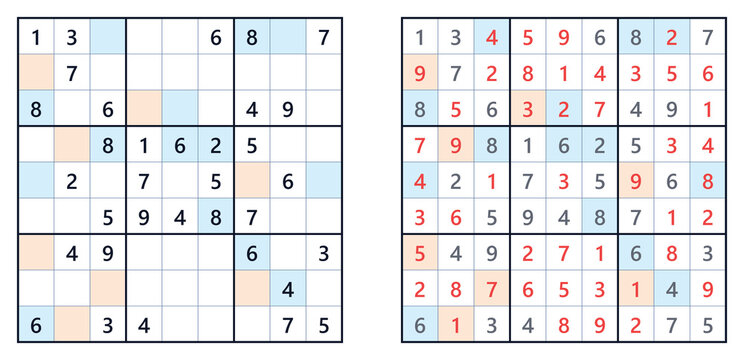 Sudoku puzzle grid with even and odd number patterns displayed  