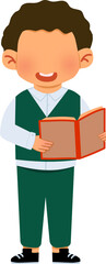 Fototapeta premium A Student Standing with A book