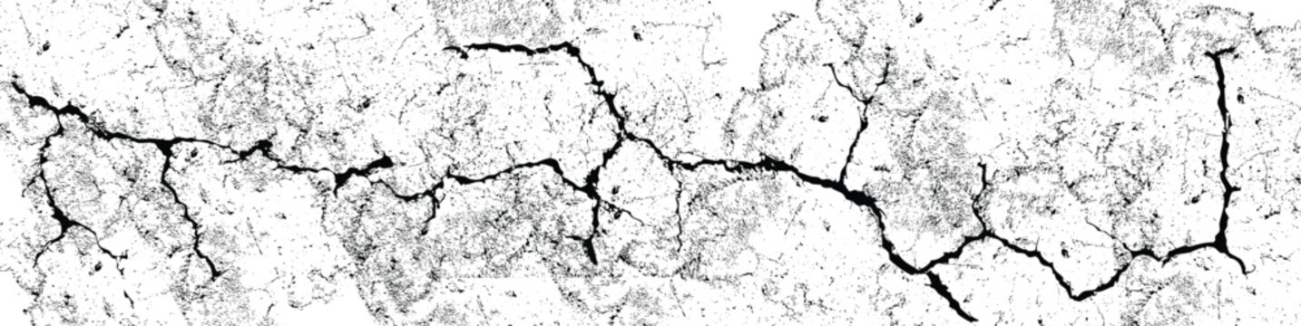 Abstract cracked white wall texture background. Dry earth grunge surface pattern. Distressed concrete backdrop for design and overlay use template art.