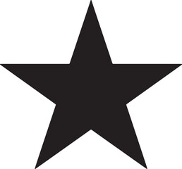 Obraz premium Large black star shape isolated on Transparent Background
