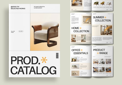 Modern Furniture Product Catalog Layout for Interior Design