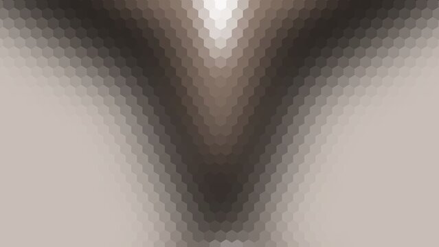background design with white, grey, and dark brown gradient hexagon pattern surface. vertical gradient with inverted triangular shape