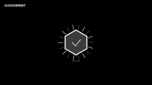 White glow achievement HUD unlock animation badge overlay for apps