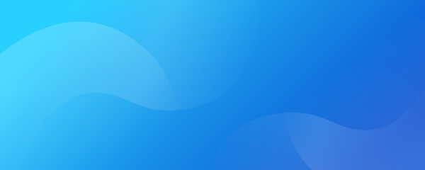 Fototapeta premium Blue minimal banner with gradient shapes
