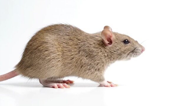 Brown rat isolated on white background