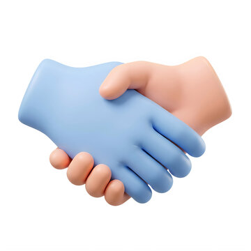 3d render of two hands performing a friendly handshake representing a business agreement or partnership concept for corporate success isolated on transparent background