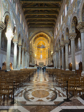 the interior of the cathedral of Monreale
