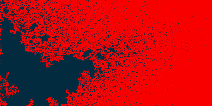 Stipple pattern, red dotted geometric background. Stippling, dotwork drawing, shading using dots. Pixel disintegration, random halftone effect. White noise grainy texture. Vector illustration