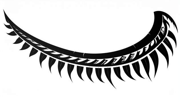 Tribal curve tattoo design with pointed edges