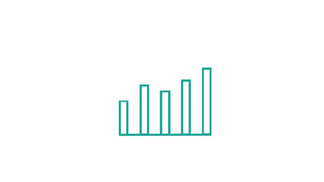 Icon business graph animation on the background