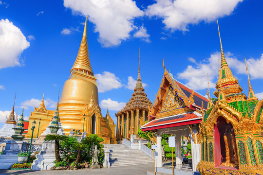 Bangkok, Thailand. Wat Phra Kaew (Temple of the Emerald Buddha) regarded as the most sacred Buddhist temple in Thailand.