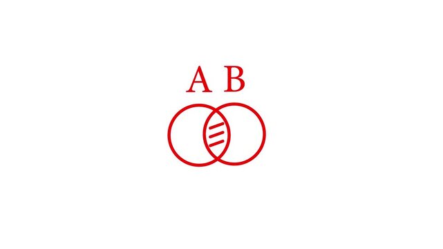 Animated venn diagram line icon. Three overlapping circles animation