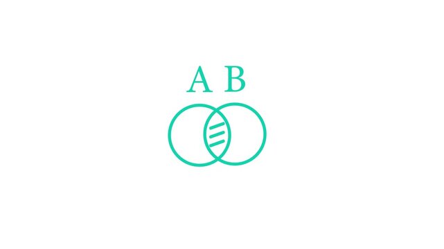 Animated venn diagram line icon. Three overlapping circles animation