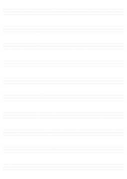 Blank handwriting practice sheet isolated on white background. Primary writing paper lined template vector illustration. Dotted midline worksheet for kids penmanship, alphabet learning and school.