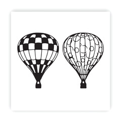 Naklejka premium Hot Air Balloon Vector Collection | Vintage Balloon Silhouette Set for Travel, Adventure & Festival Design,