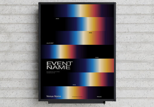 Film Festival Promotional Poster Template with VHS effect