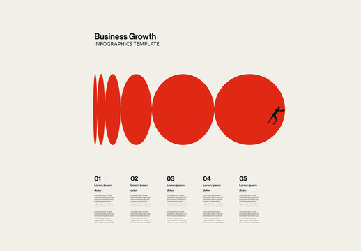 Business Expansion and Growth Strategy Infographic Template with Minimal Illustration