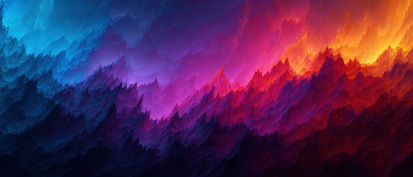 An abstract representation of the stock market with jagged lines and pulsating colors, against a backdrop of a burning world