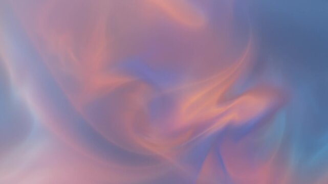 Warm orange and soft blue mist swirls together in an ethereal fluid dynamics display for a seamless abstract motion background loop