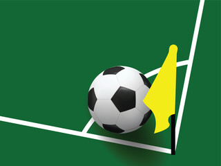 football and football field corner flag on Green background vector illustration © FarukMiah