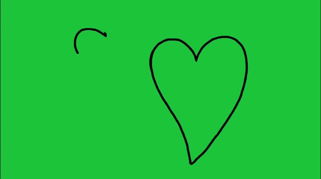 Two red hearts rotating on green background love romance symbol vector animation motion graphic effect loop