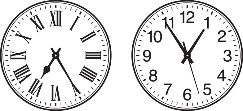 Vintage and Old Clock Collection Vector Illustration Set