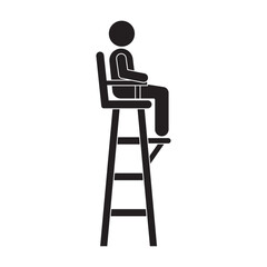 Fototapeta premium lifeguard flat icon vector illustration