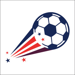 Naklejka premium Dynamic Soccer Ball Logo Vector – Modern Football Sports Design Illustration