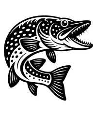 Fototapeta premium Northern Pike Fish Vector Illustration