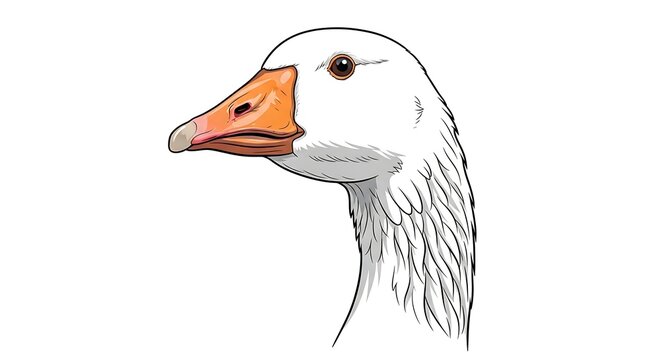 White egret bird standing on one leg in profile.
