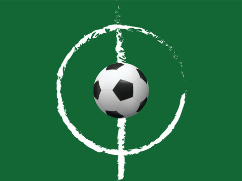 football on center fild on Green background vector illustration