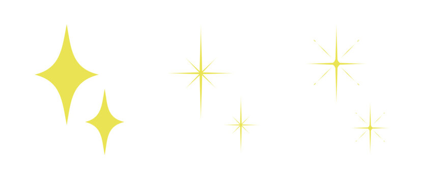 キラキラ輝く星の装飾素材セット
