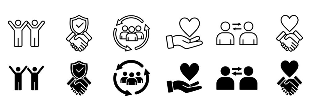symbols and signs of relationships such as friendship icon set, Vector Illustration Concept