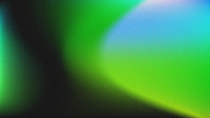 Fototapeta premium Grainy gradient abstract background with green, blue, and black tones. Soft blurred light effect, textured noise aesthetic.