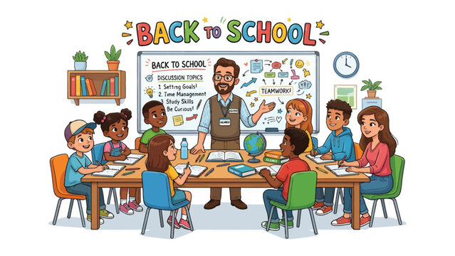 Back to School Classroom Scene