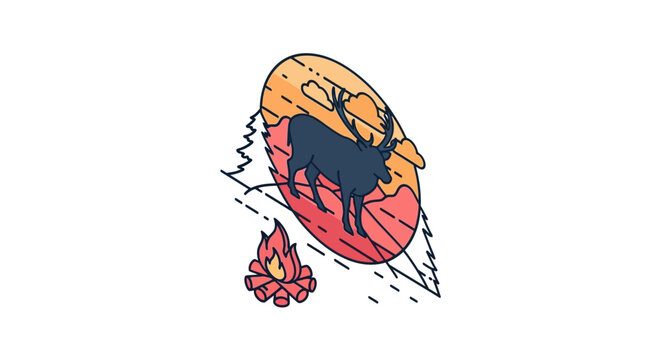 A cartoon bison on a surfboard riding waves.