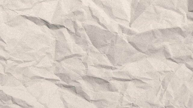 Minimalistic background with a white crumpled paper texture. Animation of a freeze frame when unfolding crumpled paper.