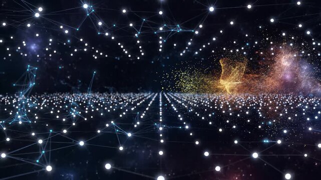 Artificial Intelligence Network Brain Thinking and Digital Data Flow