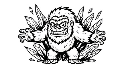 Obraz premium Furious Yeti Monster with Sharp Ice Crystals