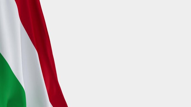 Serbia Flag on Left Side, Waving National Symbol with Copy Space - 3D renderingHungary Flag on Left Side, Waving National Symbol with Copy Space