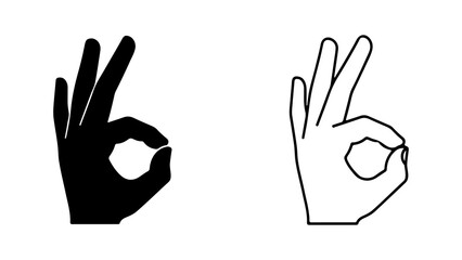 Fototapeta premium Set Of Hand Gestures Showing Ok Sign