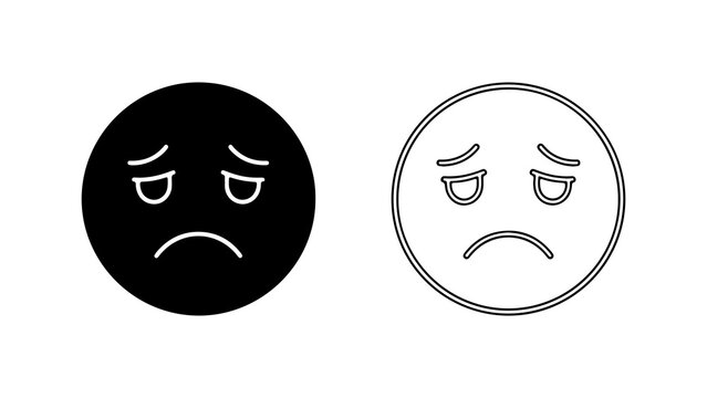 Set of Sad Face Emoji Icons