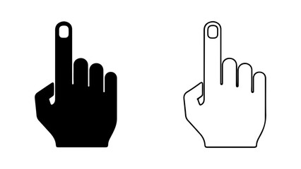 Fototapeta premium Voting Finger With Ink Mark Silhouette And Line Icons