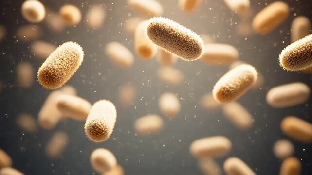 Pollen Grains in Air with Textured Surface Details