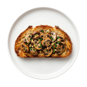 Saut&eacute;ed mushrooms on toasted sourdough