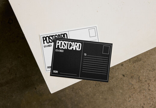 Mockup Of Two Customized Postcards